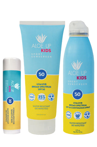 Aloe Up Kids Sunscreen Essential Pack SPF50+ Aloe Up Dunedin New Zealand