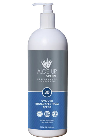 Aloe Up Sport Sunscreen Lotion, 950ml Pump, Aloe Up Sun & Skin Care, Dunedin, New Zealand